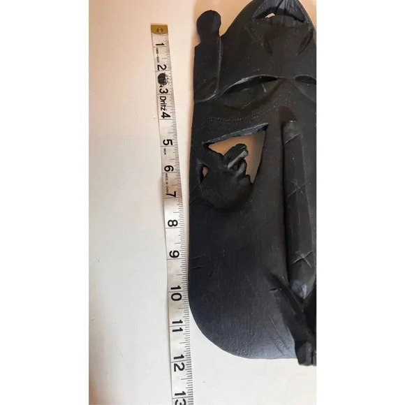 Ivory-Coast Ghana African Hand Carved Tribal Mask Wall Decor 12” X 6 - Picture 7 of 9